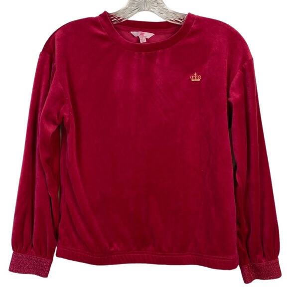 Juicy By Juicy Couture Velour Girls Round Neck Long Sleeve Sweatshirt Sz M - Picture 1 of 12